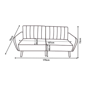Malå sofa rozkładana 175x70x72 cm szara [en.casa]