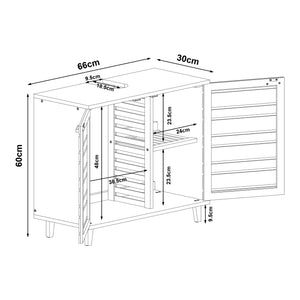 Szafka podumywalkowa Epind 60x66x30 cm z naturalnego bambusa [en.casa]
