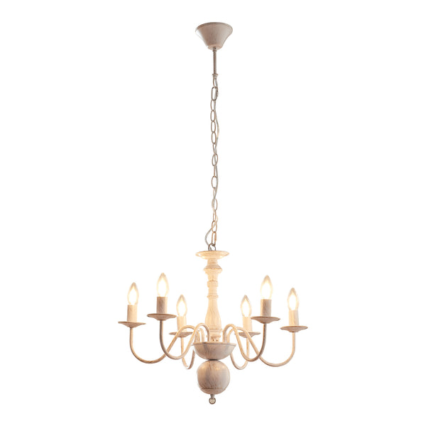 Żyrandol Berkeley metal vintage biały [lux.pro]