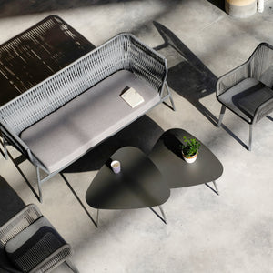 Zestaw stolik 2-częściowy Aymavilles stal antracyt [casa.pro]