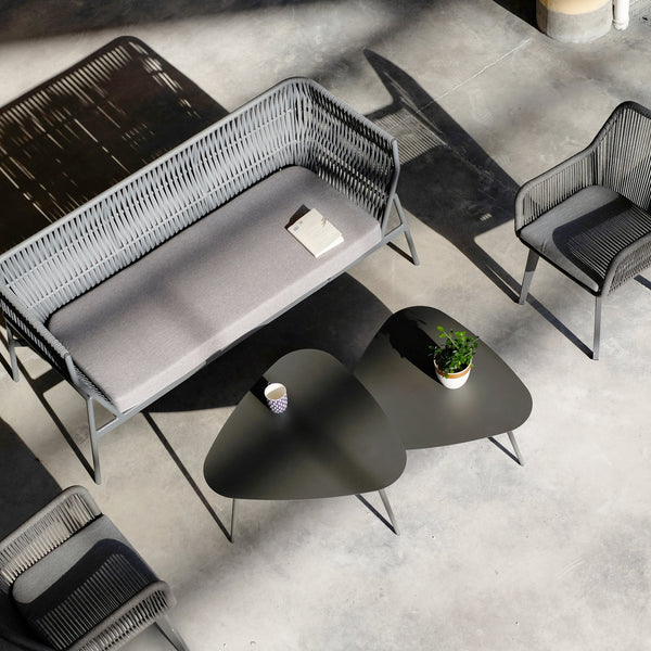 Zestaw stolik 2-częściowy Aymavilles stal antracyt [casa.pro]