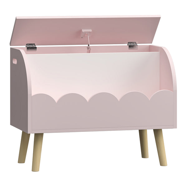 Pudełko na zabawki Vestnes 60x30x44 cm Cotton Candy/Białe [en.casa]