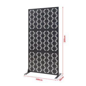 Wewnętrzna ścianka działowa Aaskis stal 200x100x50 cm czarna [casa.pro]