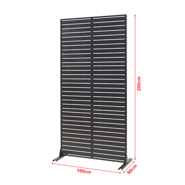 Wewnętrzna ścianka działowa Trolu stal 200x100x50 cm czarna [casa.pro]