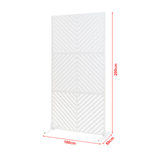 Wewnętrzna ścianka działowa Kekan stal 200x100x50 cm biała [casa.pro]