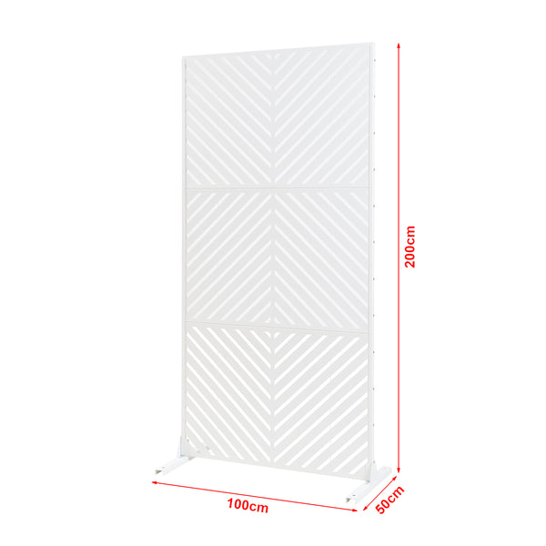 Wewnętrzna ścianka działowa Kekan stal 200x100x50 cm biała [casa.pro]