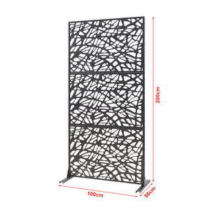 Wewnętrzna ścianka działowa Poskind stal 200x100x50 cm czarna [casa.pro]