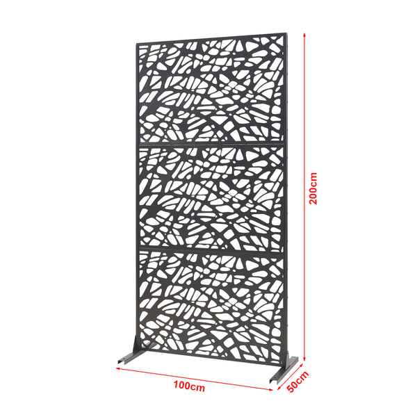 Wewnętrzna ścianka działowa Poskind stal 200x100x50 cm czarna [casa.pro]
