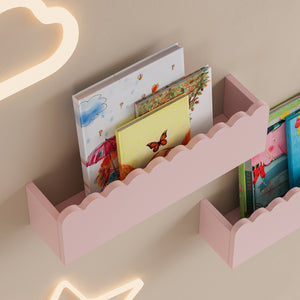 Półka ścienna dla dzieci zestaw 2 Vestnes 40x10x10 cm Cotton Candy [en.casa]