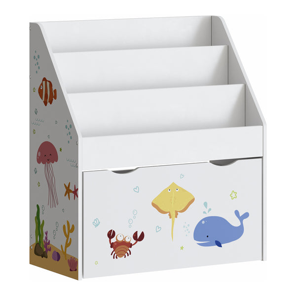 Półka dziecięca Aarnskona 70x63x30 cm motyw Aqua Dream [en.casa]