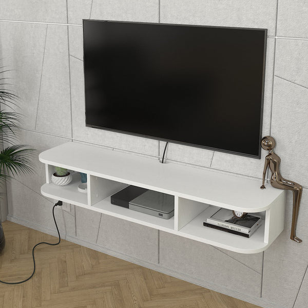 Wisząca szafka RTV Oundsvas 120x30x19 cm biała [en.casa]