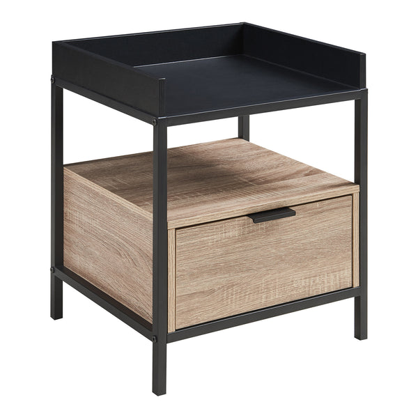 Szafka nocna Belana 51x40x35 cm czarny/dąb [en.casa]