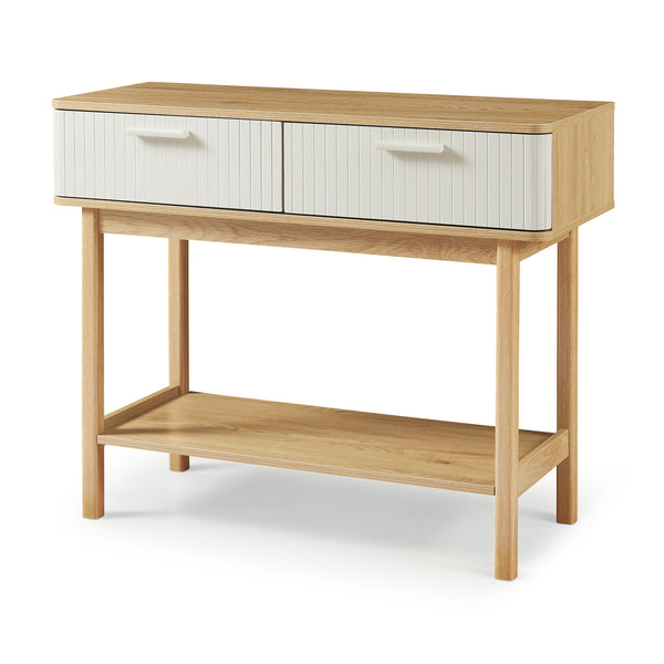Konsolentisch Ferrersp z 2 szufladami 100x40x80 cm dąb/sandfarben [en.casa]
