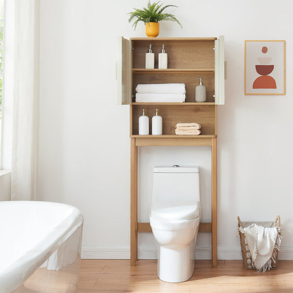 Szafka łazienkowa Ferrersp 160x63x20 cm dąb optyka/piaskowy kolor [en.casa]