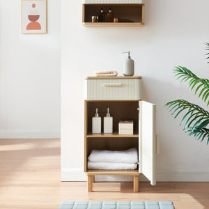 Szafka łazienkowa Ferrersp 80x40x35 cm, optyka dębu/kolor piaskowy [en.casa]