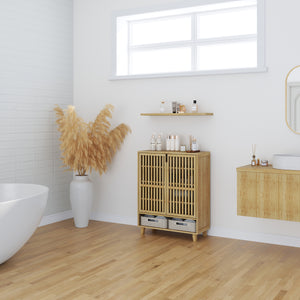 Szafka na buty Sirgerg 91x72x35 cm bambus naturalny [en.casa]