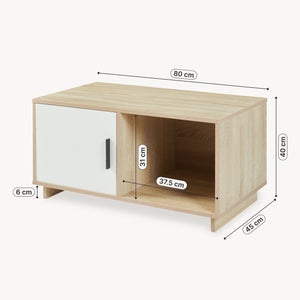 Stolik kawowy Kenta 80x45x40 cm Sonoma-dąb/ biały [en.casa]