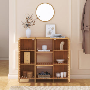 Szafka boczna Hakseri 2-częściowa 87x99x33 cm bambus naturalny [en.casa]