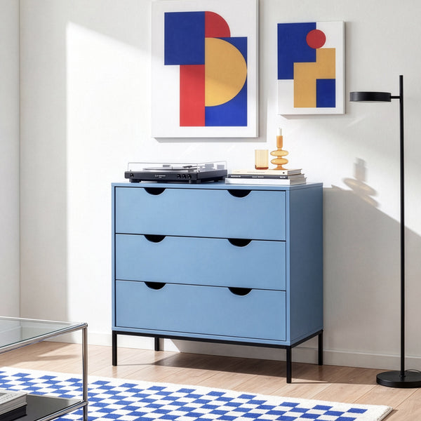 Komoda Colwyn 78x80x40 cm Niebieska [en.casa]