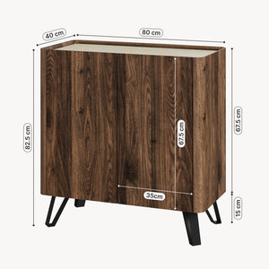 Komoda Trorlon 83x80x40 cm w optyce orzecha/trawertynu [en.casa]