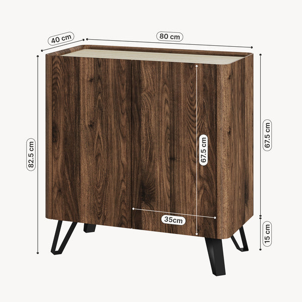 Komoda Trorlon 83x80x40 cm w optyce orzecha/trawertynu [en.casa]