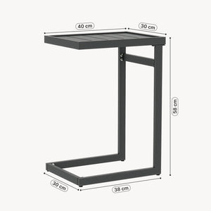 Stolik boczny na zewnątrz Gaby stal 58x40x30 cm antracytowy [casa.pro]