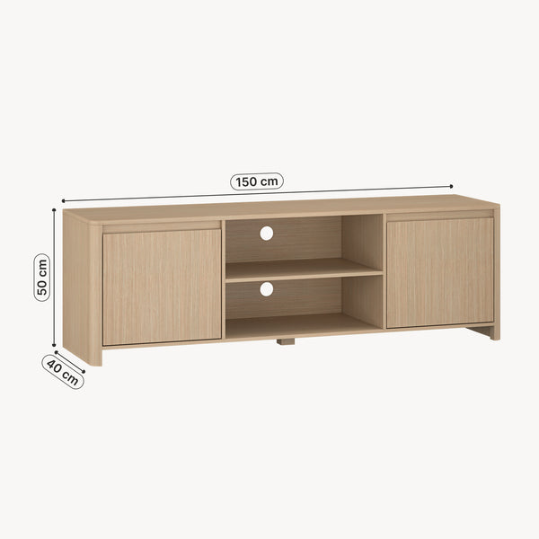 Szafka RTV Takranmaa 150x40x50 cm dąb dekor [en.casa]