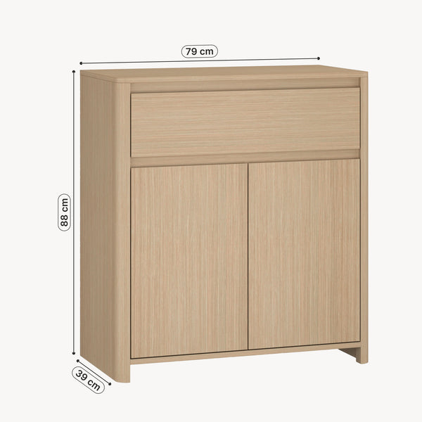 Szafka boczna Takranmaa 88x79x39 cm w optyce dębu [en.casa]
