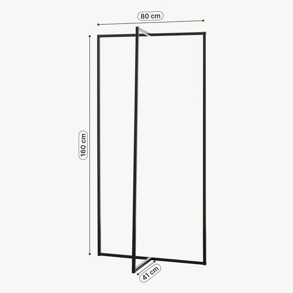 Stojak na ubrania Norjad 160x80x41 cm metal czarny [en.casa]