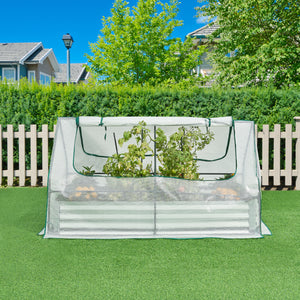 Podniesione łóżko ze szklarnią Balsorano 186x96x98 cm [en.casa]