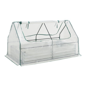 Podniesione łóżko ze szklarnią Balsorano 186x96x98 cm [en.casa]