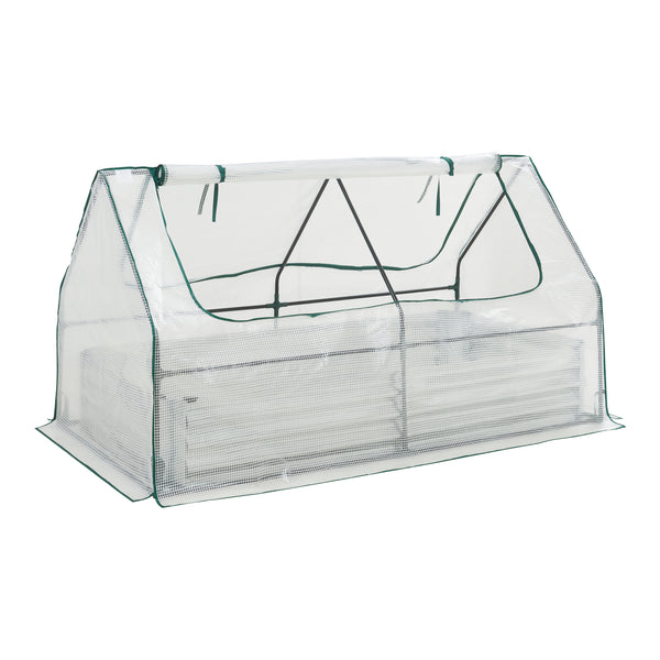 Podniesione łóżko ze szklarnią Balsorano 186x96x98 cm [en.casa]