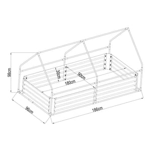 Podniesione łóżko ze szklarnią Balsorano 186x96x98 cm [en.casa]