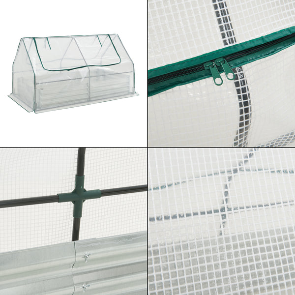 Podniesione łóżko ze szklarnią Balsorano 186x96x98 cm [en.casa]