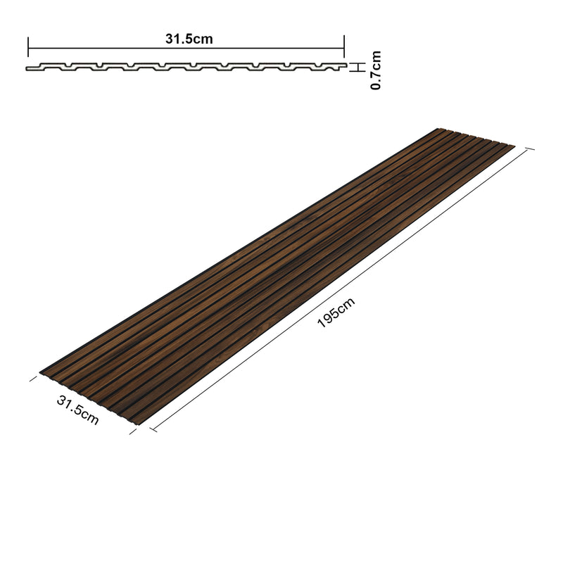Szkic wymiarowy Zestaw 6 paneli ściennych 3D 195x315 cm [NEU.HOLZ]