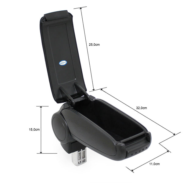 Podłokietnik środkowy Peugeot 206 CC ze schowkiem tekstylny czarny pro.tec