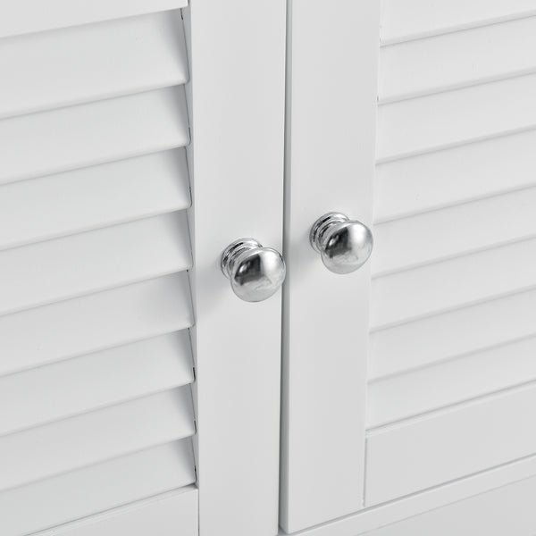 [en.casa]® Rustykalna szafka pod umywalkę 60x60x30 cm biała z półką i drzwiczkami