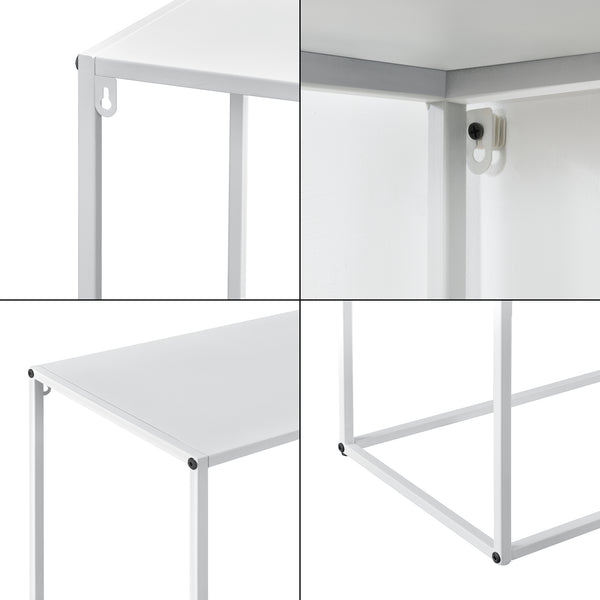 Konsola Aiora 95x110x32cm metalowa biała [en.casa]