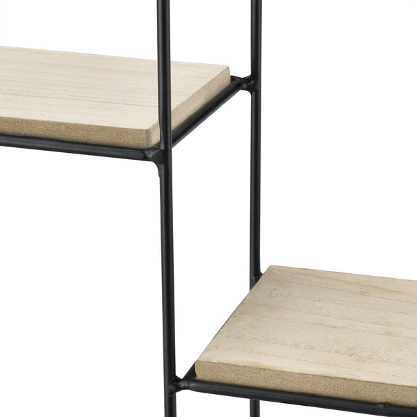 Półka ścienna Lily 35x12x35 cm, design okrągły, z 2 półkami, czarna en.casa