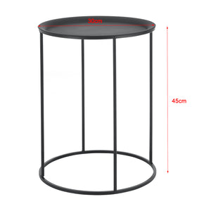 Stolik boczny Anaklia zestaw 3 okrągłych metalowych stolików czarny en.casa