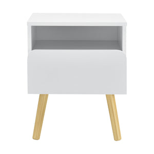 Stolik nocny Dargaville 50x40x34 cm Biały en.casa
