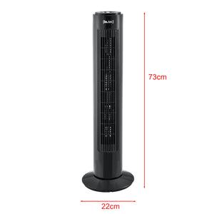 Wentylator stojący z 3 stopniami, cichy, oscylujący, czarny in.tec