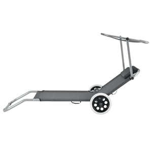 Leżak Falun z daszkiem i kółkami antracytowo-szary casa.pro