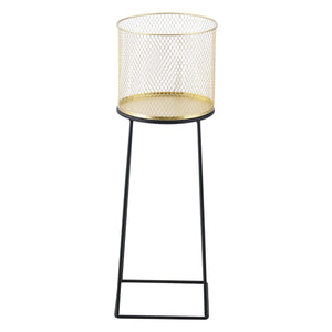 Stojak na doniczkę Meise 2-częściowy czarno-złoty en.casa