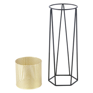 Stojak na doniczkę Musson 2-częściowy czarno-złoty en.casa