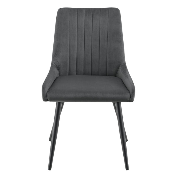 Krzesło do jadalni Alford zestaw 2 krzeseł 83x52x59cm welurowa tkanina ciemnoszary en.casa