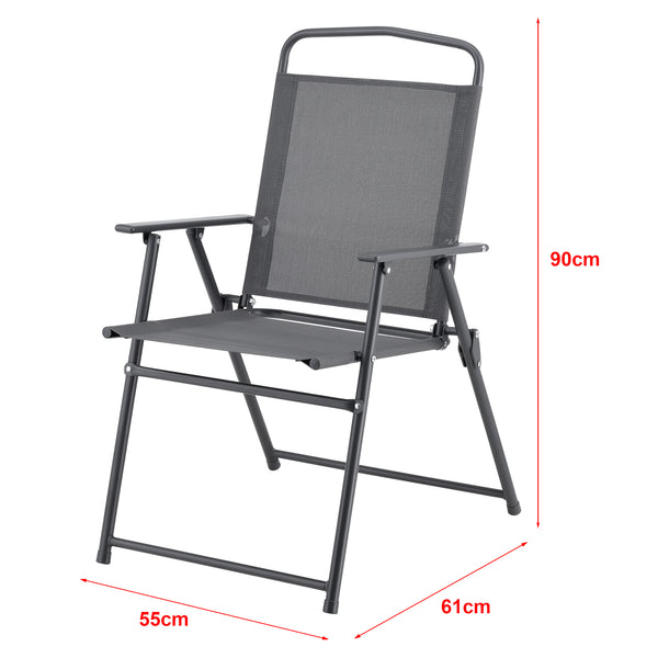 Zestaw mebli ogrodowych Milagro krzesła ze stołem 4 krzesła i parasol czarny ciemnoszary en.casa