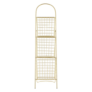 Drabina dekoracyjna z metalowymi koszami metal mosiądz 107x27x55cm en.casa