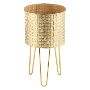 Stojak na kwiaty Kalmthout zestaw 3 sztuki w kolorze mosiądzu en.casa