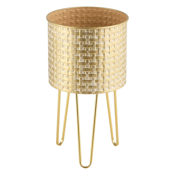 Stojak na kwiaty Kalmthout zestaw 3 sztuki w kolorze mosiądzu en.casa